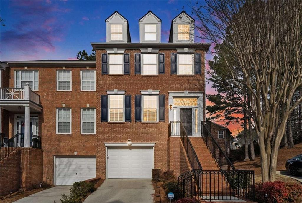 view of property with a garage