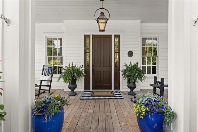 property entrance with a porch