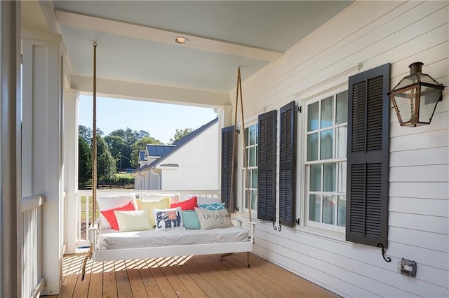 deck with covered porch