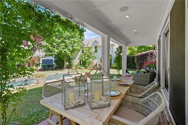 view of patio / terrace featuring outdoor dining space