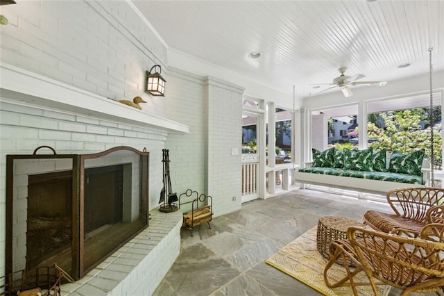 3086 E Pine Valley Rd NW, Atlanta, GA 30305 - sunroom with a ceiling fan and an outdoor living space