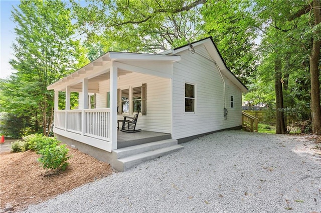 exterior space featuring a porch