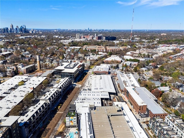 drone / aerial view featuring a city view