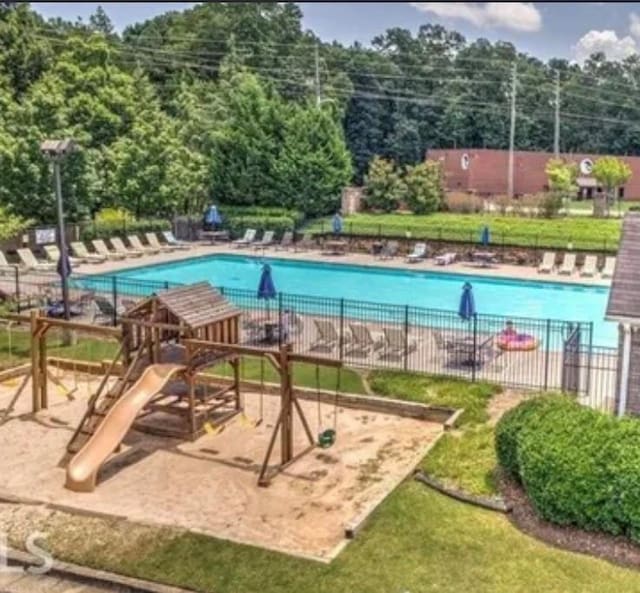 exterior space featuring a playground