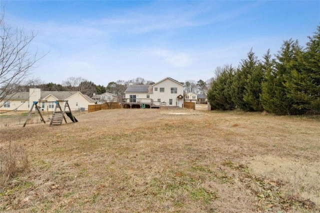 view of yard featuring a playground