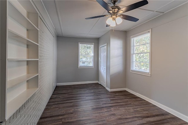 2308 Sheryl Dr, Decatur, GA 30032 - unfurnished room with dark wood finished floors, baseboards, and ceiling fan