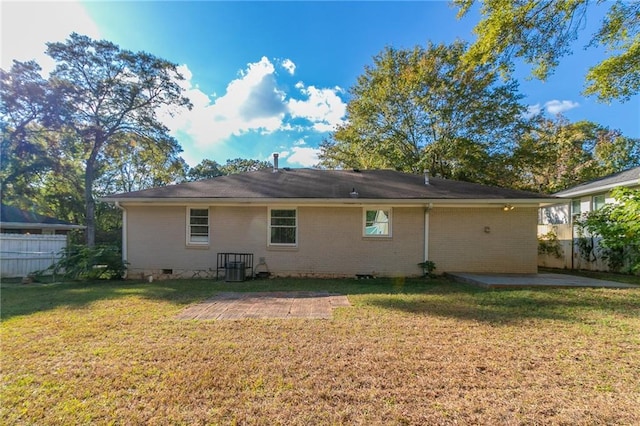 2308 Sheryl Dr, Decatur, GA 30032 - rear view of property with a patio area, brick siding, and crawl space