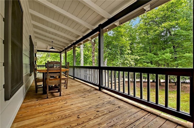 100 Black Oaks Rd, Cherry Log, GA 30522 - wooden deck featuring outdoor dining area