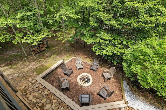 100 Black Oaks Rd, Cherry Log, GA 30522 - view of yard with an outdoor fire pit