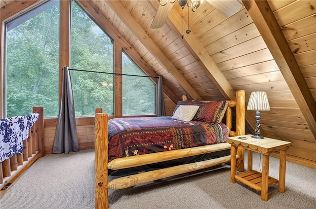 100 Black Oaks Rd, Cherry Log, GA 30522 - carpeted bedroom with wooden ceiling and wooden walls