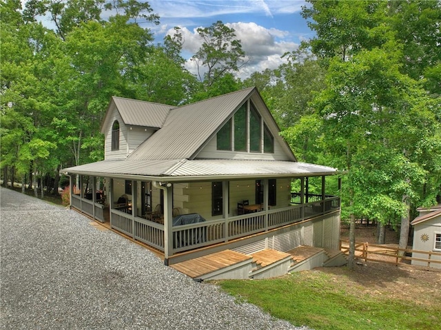 100 Black Oaks Rd, Cherry Log, GA 30522 - view of front of house featuring a metal roof