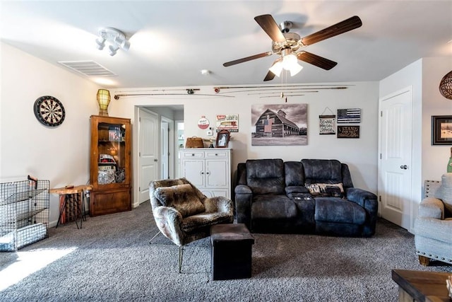 6628 Rivergreen Rd, Flowery Branch, GA 30542 - living room with carpet flooring and ceiling fan