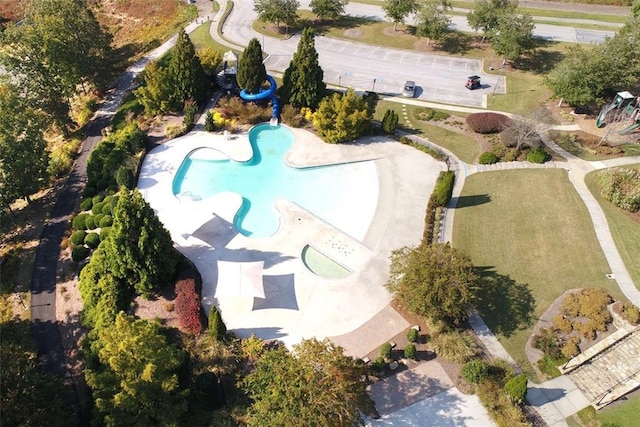 6628 Rivergreen Rd, Flowery Branch, GA 30542 - aerial view of property's location featuring a pool area