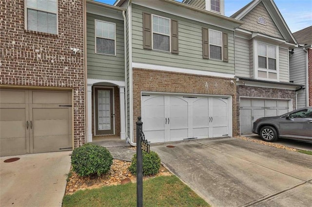 view of property featuring a garage