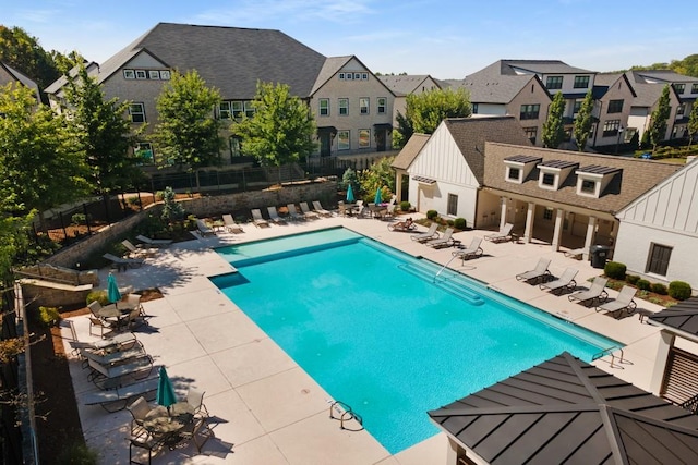 view of pool with a patio area