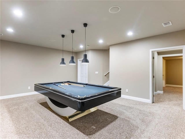 11405 Donnington Dr, Duluth, GA 30097 - game room with carpet flooring, recessed lighting, and pool table
