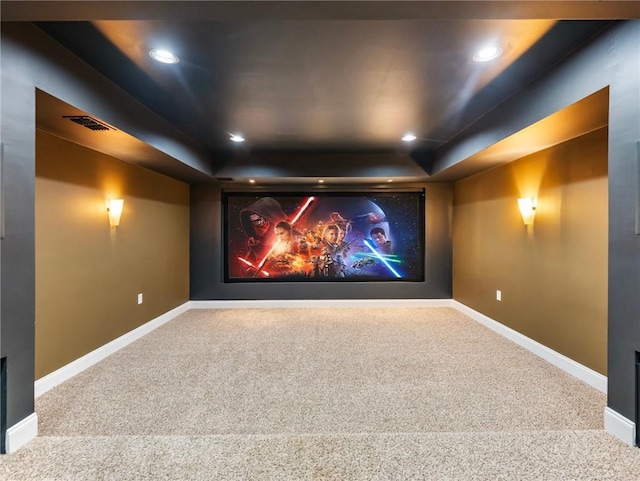 11405 Donnington Dr, Duluth, GA 30097 - cinema featuring carpet floors, a raised ceiling, and recessed lighting