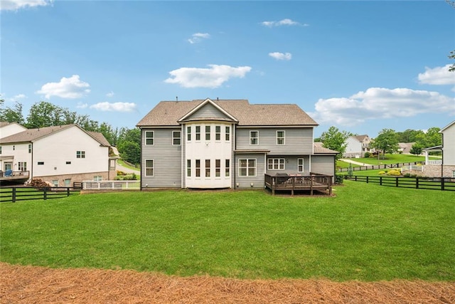 107 Equest Dr, Canton, GA 30115 - rear view of property with a fenced backyard and a wooden deck