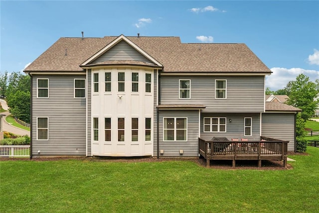 107 Equest Dr, Canton, GA 30115 - back of house with a deck and roof with shingles