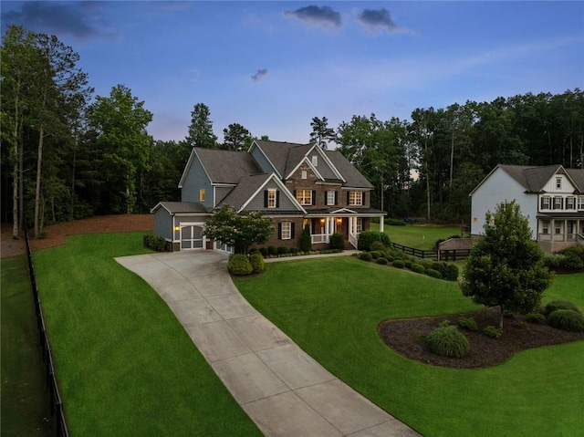 107 Equest Dr, Canton, GA 30115 - view of front facade with driveway, a front lawn, and covered porch