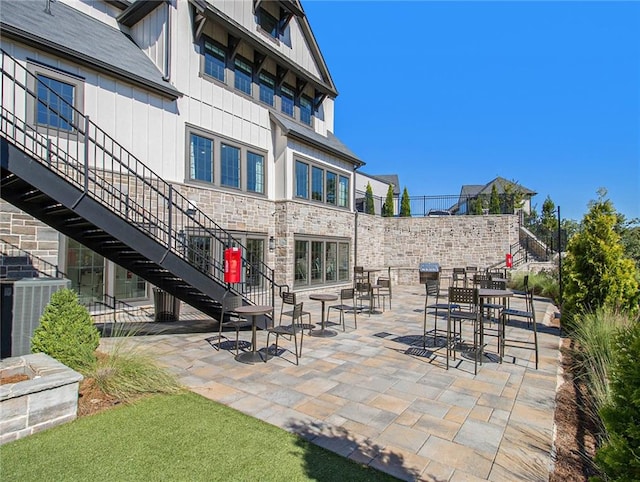 view of patio featuring central AC