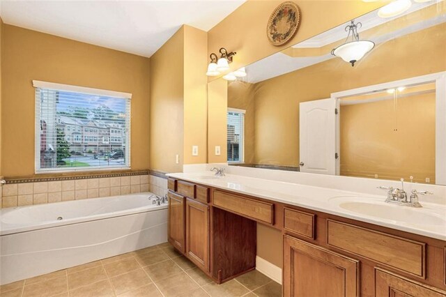 275 Blue Pointe Ct, Suwanee, GA 30024 - full bath with vanity, tile patterned floors, and a bath