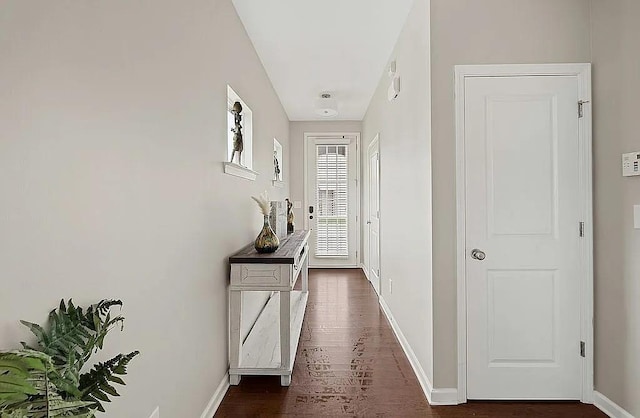 5076 Longview Walk, Decatur, GA 30035 - hallway featuring baseboards and dark wood-type flooring