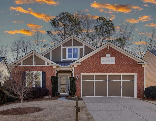 view of front facade featuring a garage