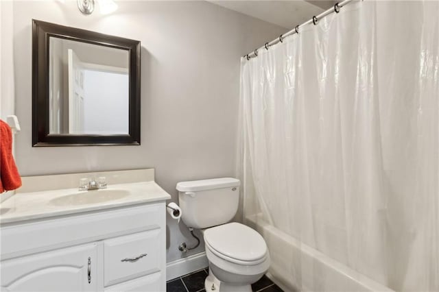 2713 Misty Rock Cv, Dacula, GA 30019 - full bath with vanity, shower / tub combo with curtain, and tile patterned flooring