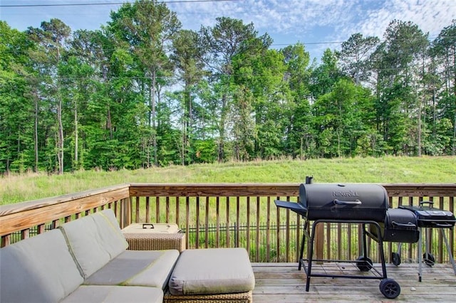 3622 Utoy Dr, South Fulton, GA 30331 - wooden terrace featuring a grill and an outdoor living space