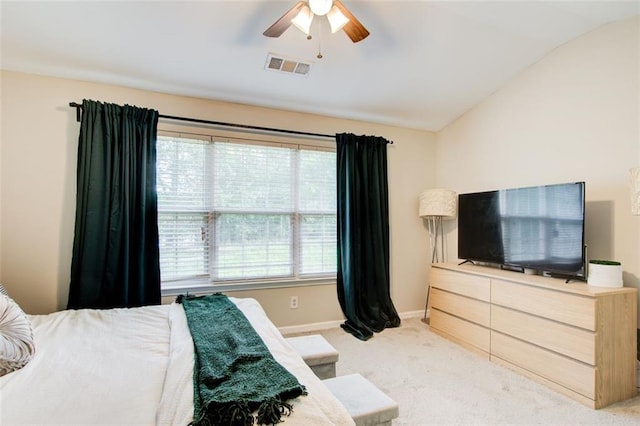 3622 Utoy Dr, South Fulton, GA 30331 - carpeted bedroom featuring vaulted ceiling, baseboards, and ceiling fan