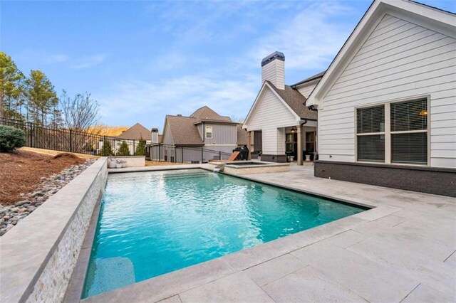 811 Walnut River Trl, Hoschton, GA 30548 - view of swimming pool with a fenced in pool, a residential view, a fenced backyard, and a patio area