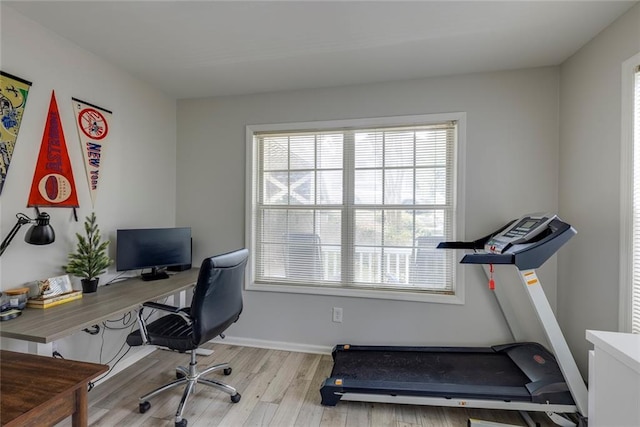 office featuring light hardwood / wood-style floors