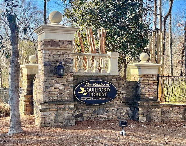 view of community sign