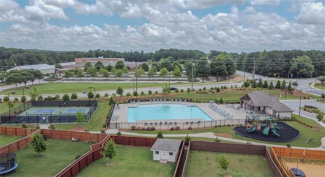 2159 Redfern Rd, Dacula, GA 30019 - bird's eye view of a pool