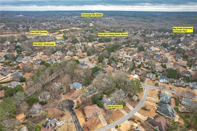 aerial view featuring a residential view