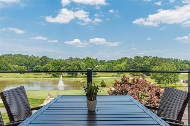 balcony with a water view