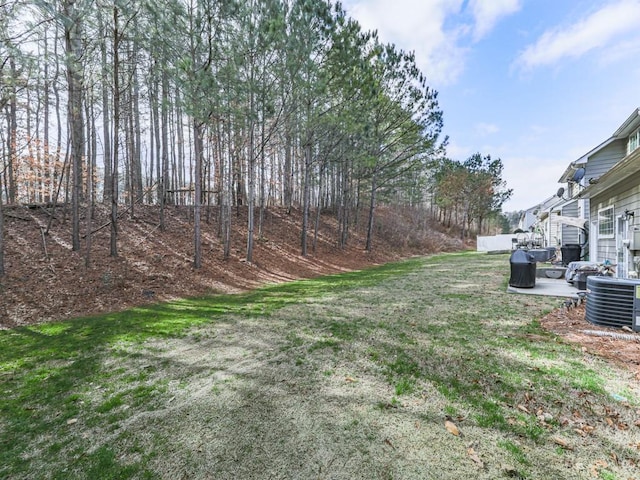 view of yard with central AC