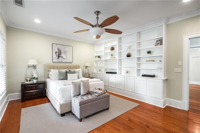 315 Melrose Ave, Decatur, GA 30030 - bedroom with crown molding, visible vents, wood finished floors, and baseboards