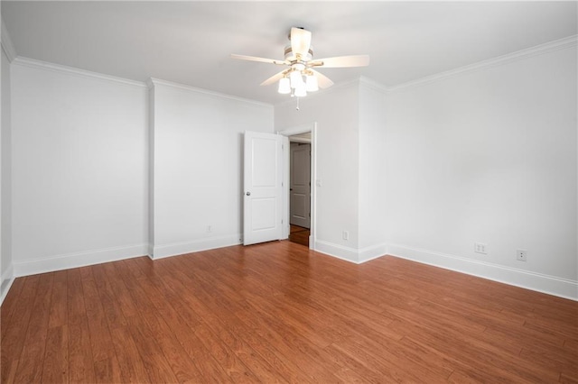 315 Melrose Ave, Decatur, GA 30030 - empty room with crown molding, ceiling fan, wood finished floors, and baseboards