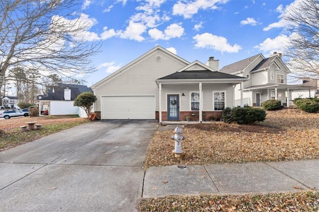 view of front of house with a garage