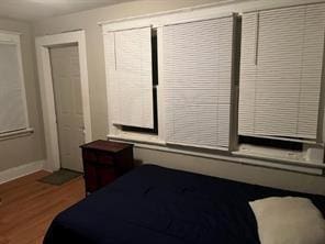 bedroom featuring wood-type flooring