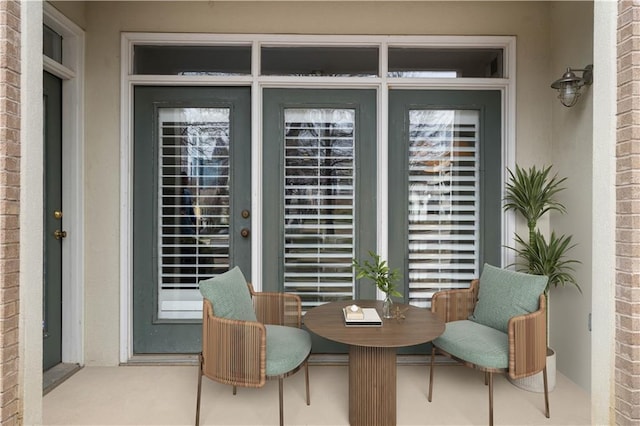 exterior space with carpet floors