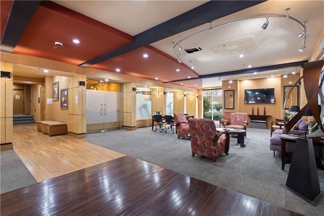 building lobby featuring visible vents