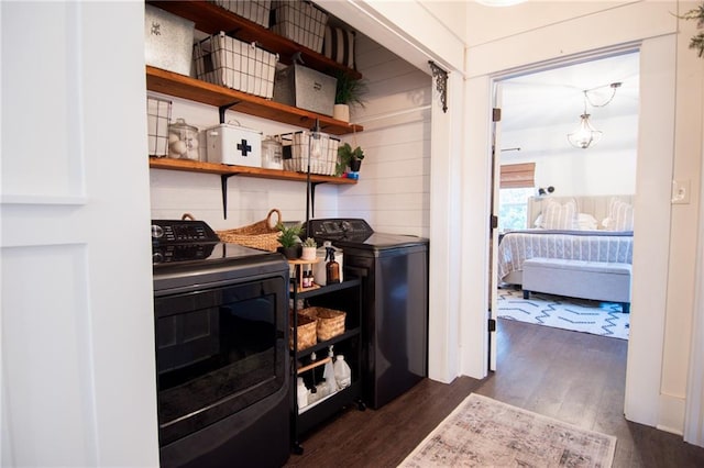 pantry with independent washer and dryer