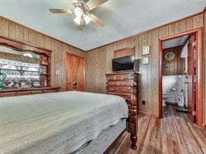 6267 Mount Pisgah Rd, Ellijay, GA 30540 - bedroom featuring wood walls and wood finished floors