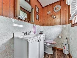 6267 Mount Pisgah Rd, Ellijay, GA 30540 - bathroom featuring toilet, vanity, and wood finished floors