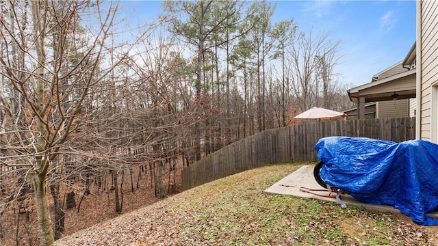 view of yard with fence