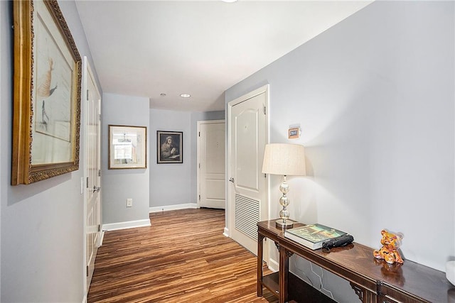 hall featuring hardwood / wood-style flooring