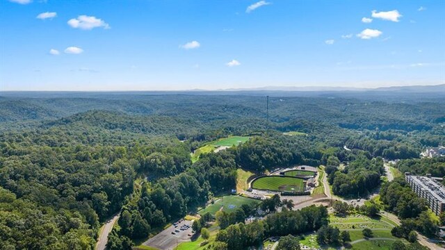 drone / aerial view with a mountain view